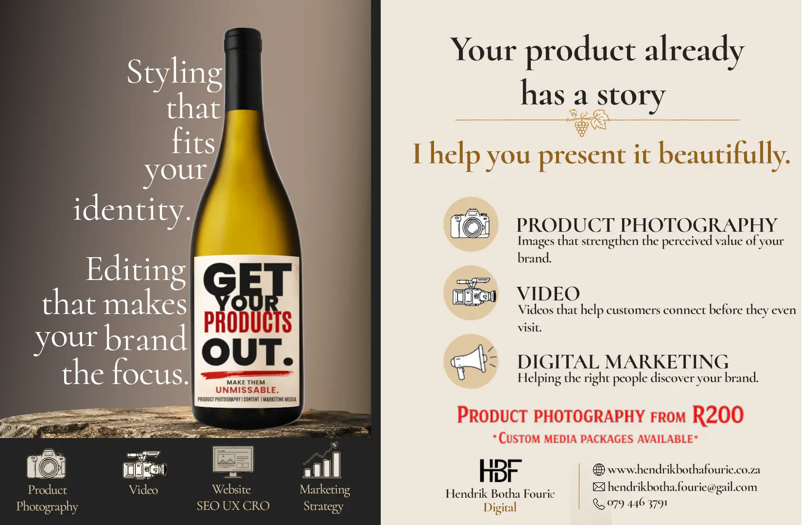 Hendrik Botha Fourie Product Photography and Digital Design